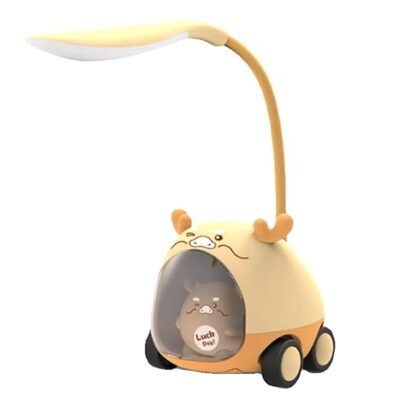 ARURA Portable LED Cartoon Table Light with Pen Holder and Pencil Sharpener