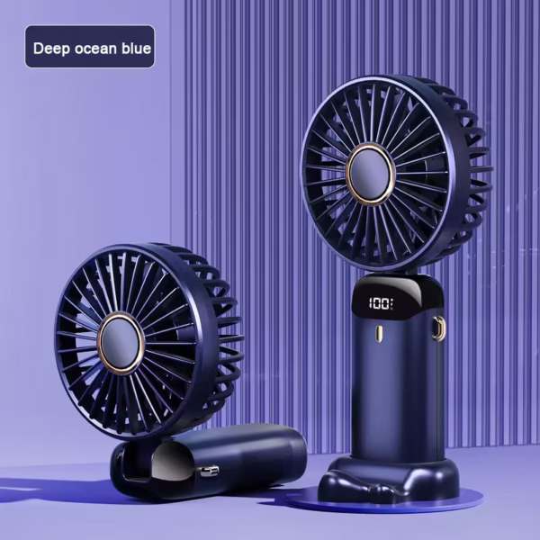 N15 Handheld USB Portable Rechargeable Digital Display Folding Mini Electric Fan - Image 2