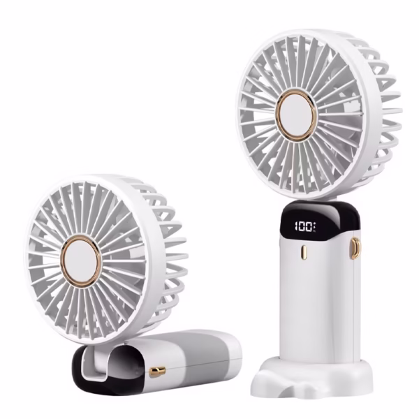 N15 Handheld USB Portable Rechargeable Digital Display Folding Mini Electric Fan